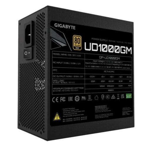 Alternative view of Fuente Gigabyte 1000W 80 Plus Gold Modular UD1000GM PG5
