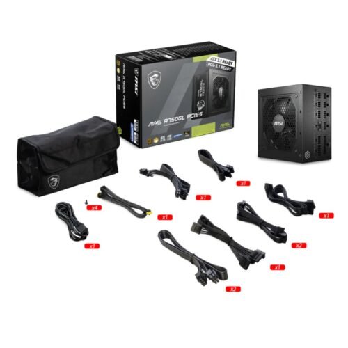 Fuente MSI MAG 750W A750Gl 750W 80 Plus Gold Full Modular Pcie 5.1 / Atx 3.1