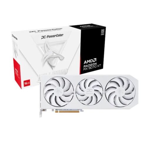 Placa de Video PowerColor RX 9070 XT 16Gb Hellhound Spectral White