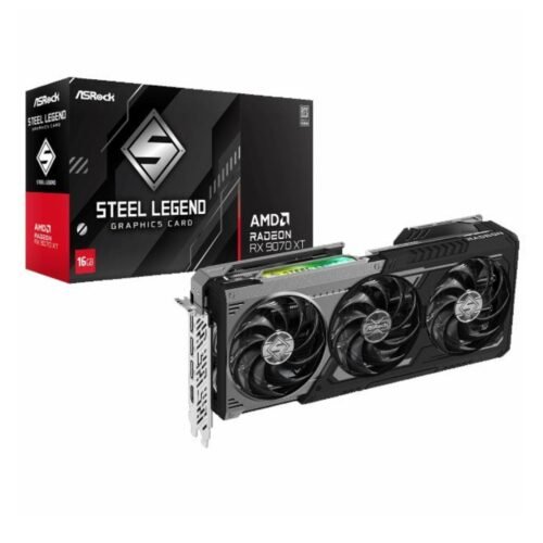Placa de Video ASRock RX 9070 XT 16Gb Steel Legend Dark