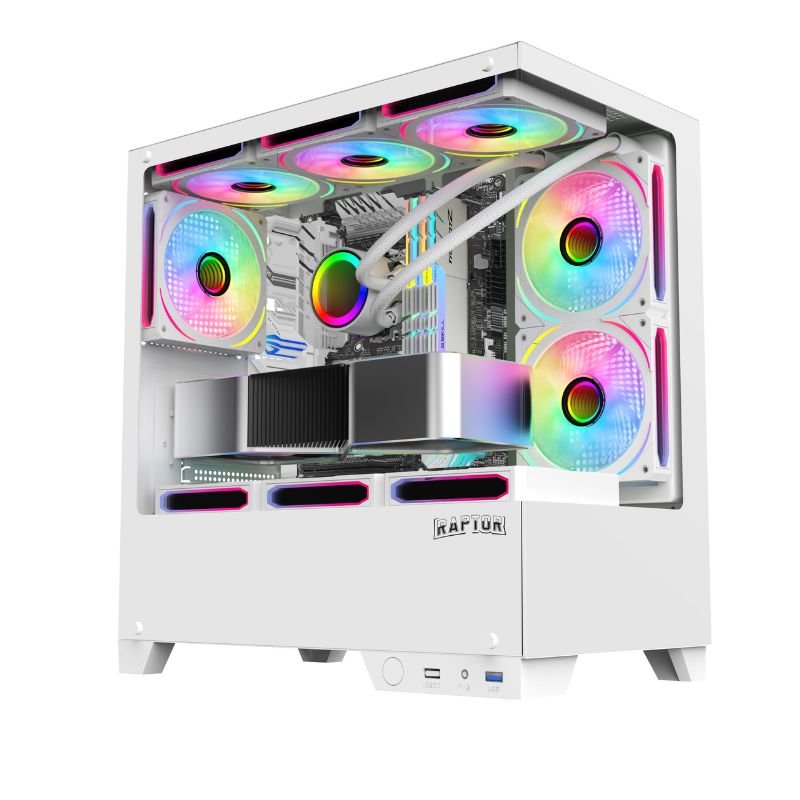 Gabinete Raptor THUNDER STRIKE Mid Tower ATX TG RGB White