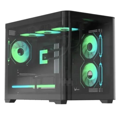 Gabinete Formula V Crystal U2M Floe Micro-ATX 3x Fan RGB Black