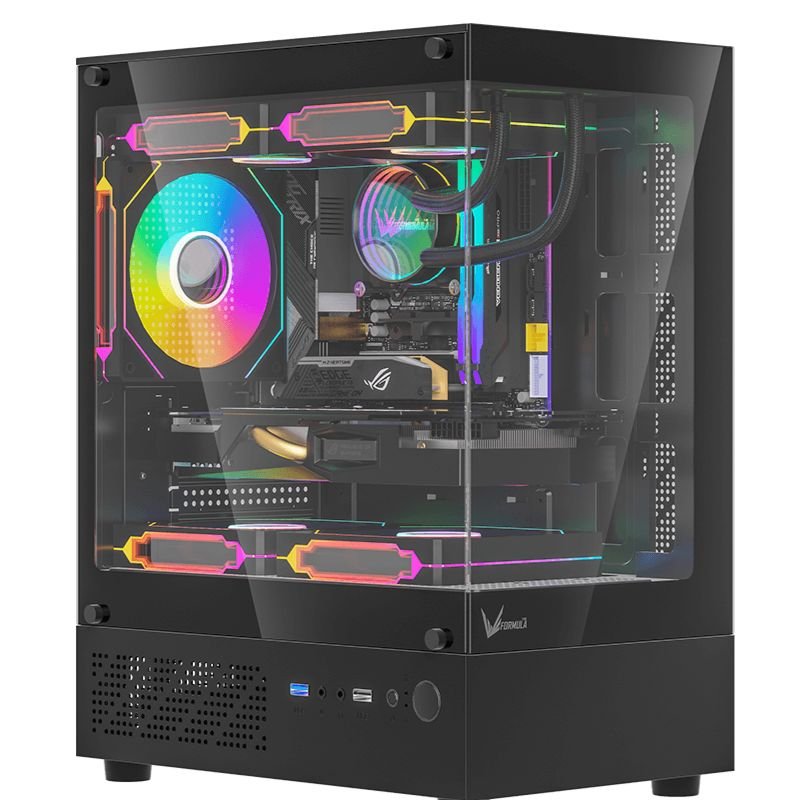 Gabinete Formula V Crystal Z1Cm Plus Micro-ATX 3x Fan RGB Black
