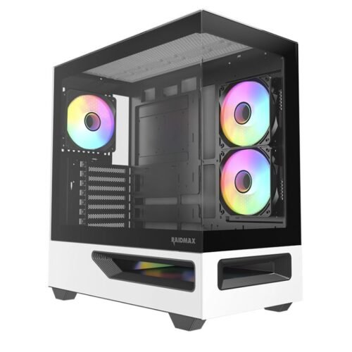 Gabinete Raidmax HURRIKAN H200 E-ATX ARGB PWM White/Black
