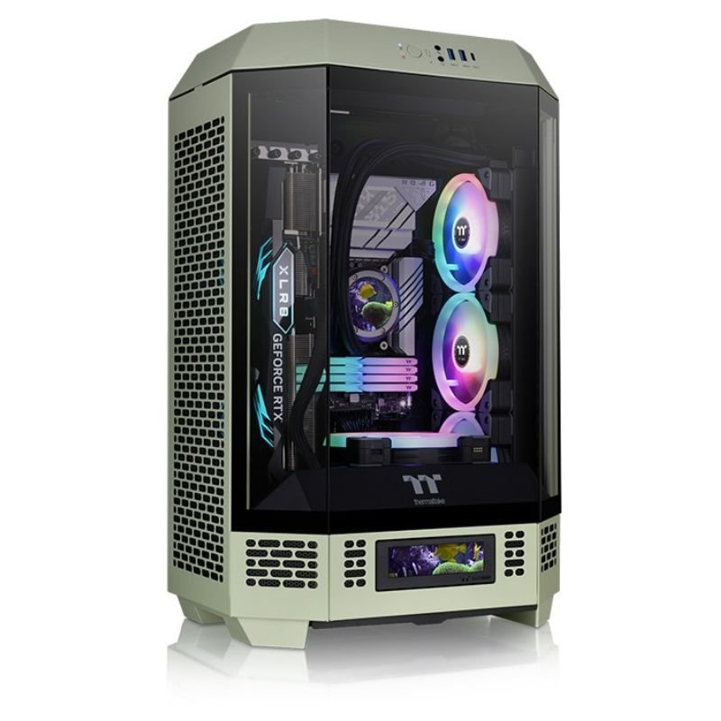 Gabinete Thermaltake The Tower 300 Mid Tower TG 2x Fan Matcha Green