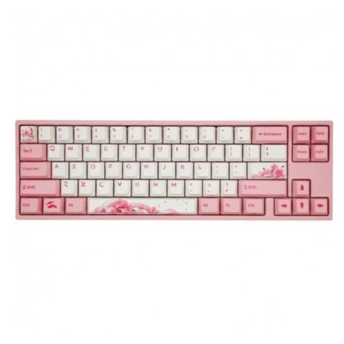 Teclado Mecánico Gamer Ducky Miya Pro Sakura V2 Cherry MX Brown Retroiluminado Blanco (Inglés)