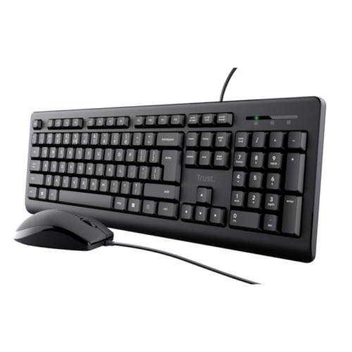 Combo Teclado y Mouse Trust Primo Negro USB Silencioso