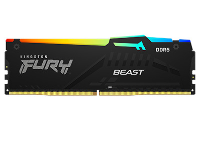 Memoria DDR5 16Gb 6000Mhz (1X16Gb) RGB Kingston Fury Beast Black