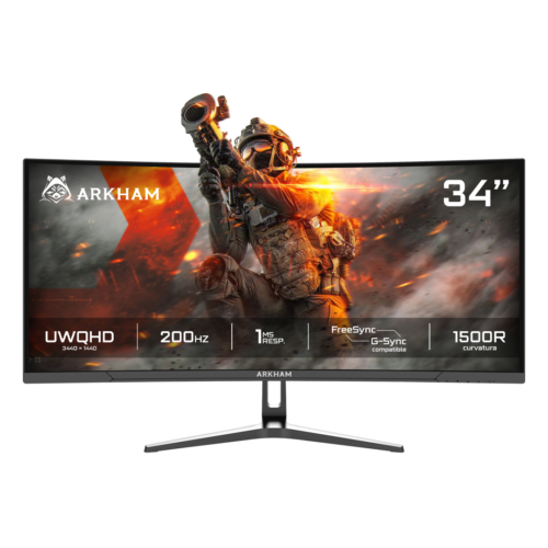 Monitor Arkham 34" Gamer Curvo R1500 UWQHD 200Hz