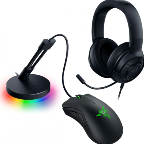 Mouse Gamer Razer Game On Bundle Negro + Auricular y Bungee