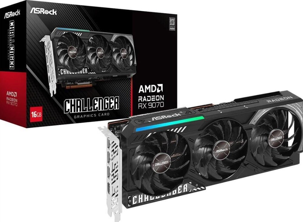 Placa de Video ASRock RX 9070 16Gb Challenger