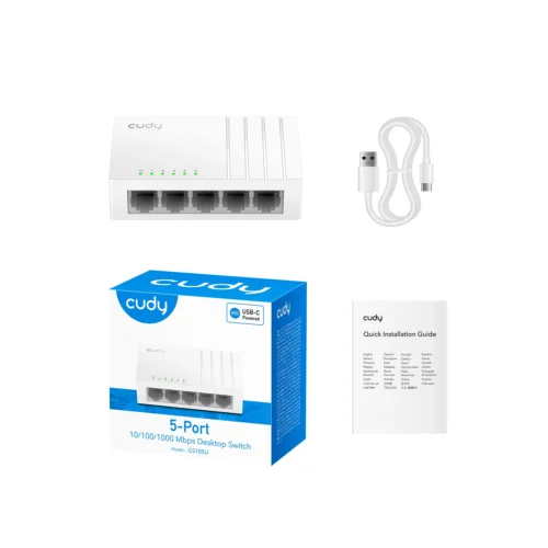 Switch Cudy GS105U 5 Puertos Gigabit Split USB-C (sin trafo)