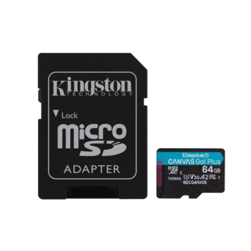 Tarjeta MicroSD 64Gb Kingston Canvas Go Plus Gen4 C/Adaptador