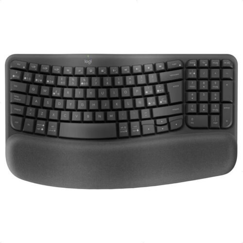 Teclado Ergonómico Inalámbrico Logitech Wave Keys Negro