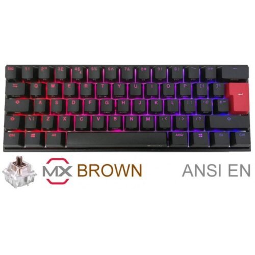 Teclado Mecánico Gamer Ducky Mecha Mini RGB Cherry MX Brown PBT Double-shot (Inglés)
