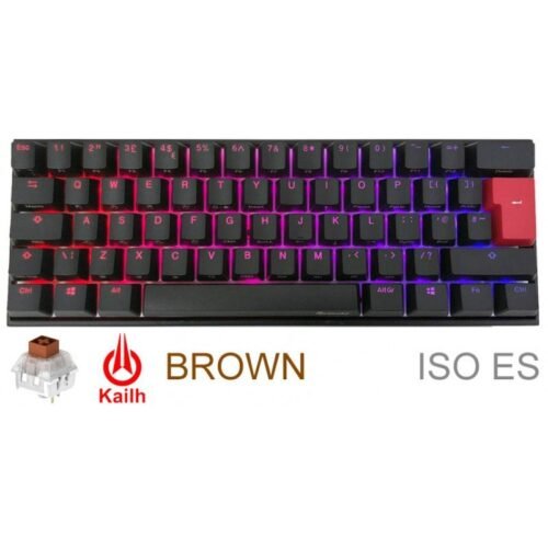 Teclado Mecánico Gamer Ducky Mecha Mini RGB Kailh BOX Brown PBT Double-shot