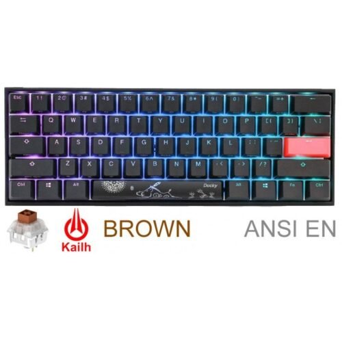 Teclado Mecánico Gamer Ducky Mecha Mini RGB Kailh BOX Brown PBT Double-shot (Inglés)