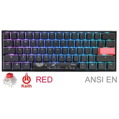 Teclado Mecánico Gamer Ducky Mecha Mini RGB Kailh BOX Red PBT Double-shot (Inglés)