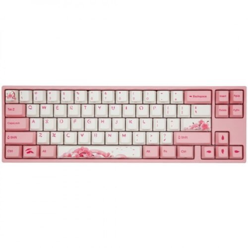 Teclado Mecánico Gamer Ducky Miya Pro Sakura V2 Varmilo EC Rose V2 Retroiluminado Blanco (Inglés)