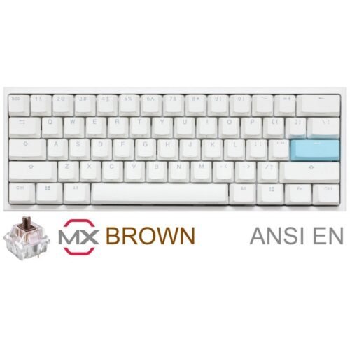 Teclado Mecánico Gamer Ducky One 2 Mini RGB Cherry MX Brown Pure White (Inglés)