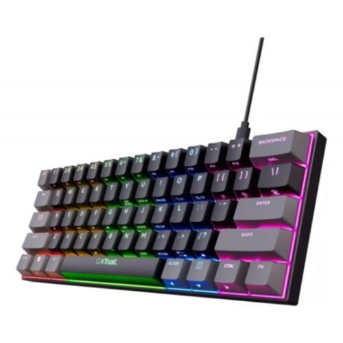 Teclado Mecánico Gamer Trust GXT 867 Acira Mini Switch Rojo Negro