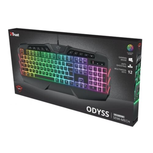Teclado Semi Mecánico Gamer Trust GXT 881 Odyss Negro
