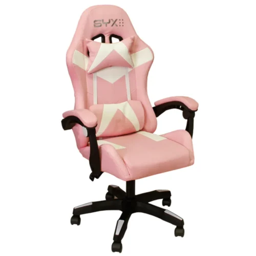 Silla Gamer SYX GC-S02 Rosa y Blanca RGB