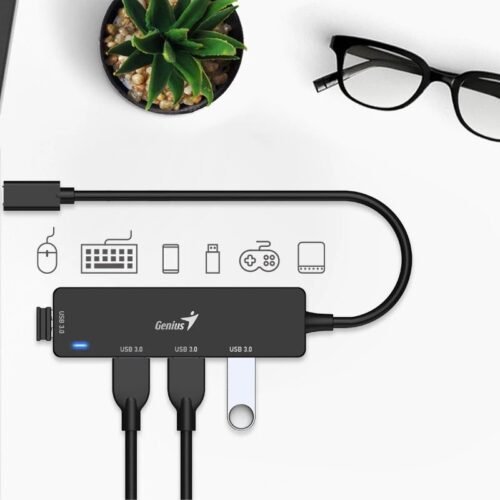 Hub USB-C Genius UH-400 a 4 Puertos USB-A 3.0