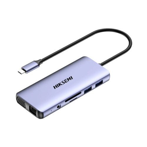 Hub USB-C Hiksemi DS11 11 en 1 (HDMI, VGA, RJ45, USB)