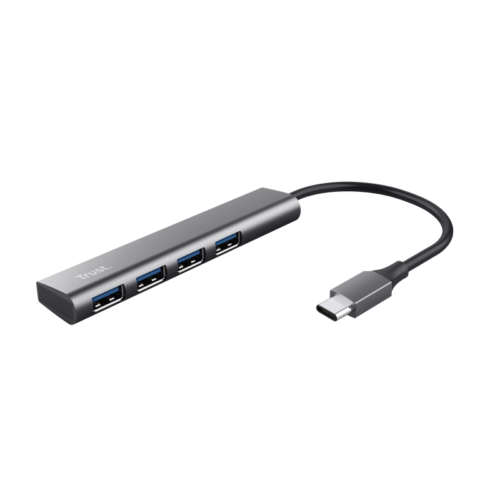 Hub USB-C Trust Halyx 4 Puertos USB-A 3.2 Aluminio