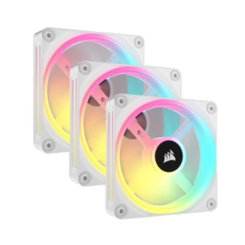 Ventilador de Gabinete Corsair iCUE LINK QX120 RGB 120mm White (Pack X3)