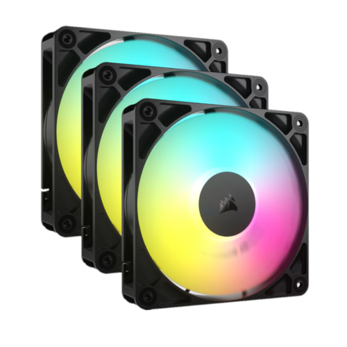 Ventilador de Gabinete Corsair RS120 ARGB 120mm Black (Pack X3)
